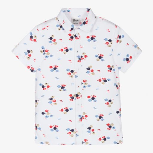 Sarah Louise-Boys White Cotton Shirt | Childrensalon Outlet