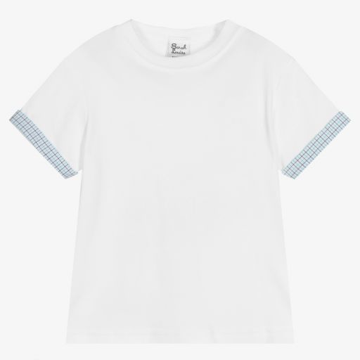 Sarah Louise-Boys White Cotton T-Shirt | Childrensalon Outlet