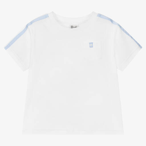 Sarah Louise-Boys White Cotton T-Shirt | Childrensalon Outlet