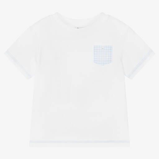 Sarah Louise-Boys White Cotton T-Shirt | Childrensalon Outlet
