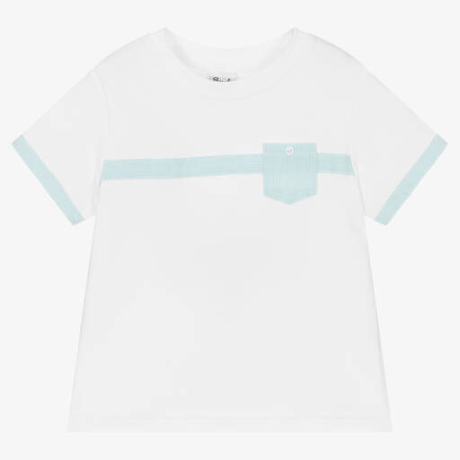 Sarah Louise-Boys White Cotton T-Shirt | Childrensalon Outlet