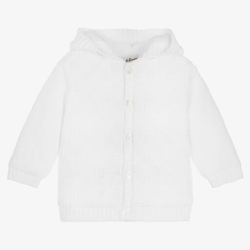 Sarah Louise-Boys White Knitted Jacket | Childrensalon Outlet