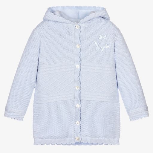 Sarah Louise-Girls Blue Cotton Knit Jacket | Childrensalon Outlet