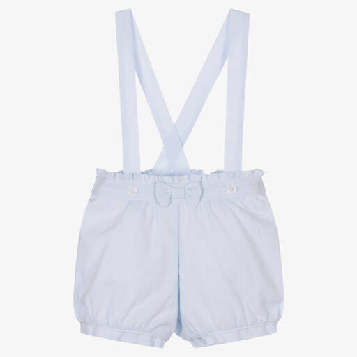 Sarah Louise-Girls Blue Cotton Striped Shorts | Childrensalon Outlet
