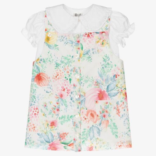 Sarah Louise-Girls Floral Cotton Dress Set | Childrensalon Outlet