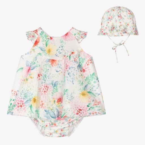 Sarah Louise-Girls Floral Cotton Dress Set | Childrensalon Outlet