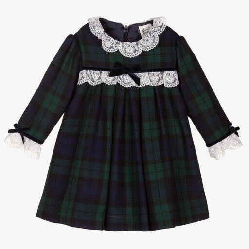 Sarah Louise-Girls Green & Blue Tartan Dress | Childrensalon Outlet