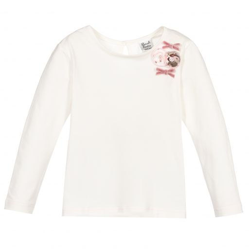 Sarah Louise-Girls Ivory Cotton Top | Childrensalon Outlet