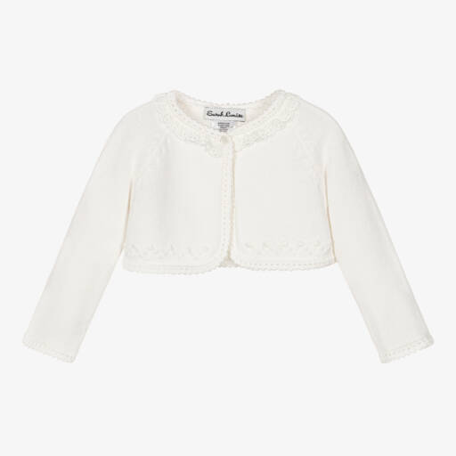 Sarah Louise-Girls Ivory Knit Bolero Cardigan | Childrensalon Outlet