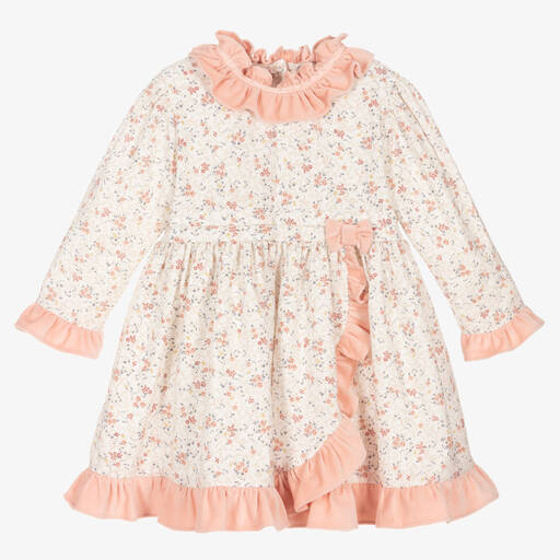 Sarah Louise-Girls Ivory & Pink Dress | Childrensalon Outlet