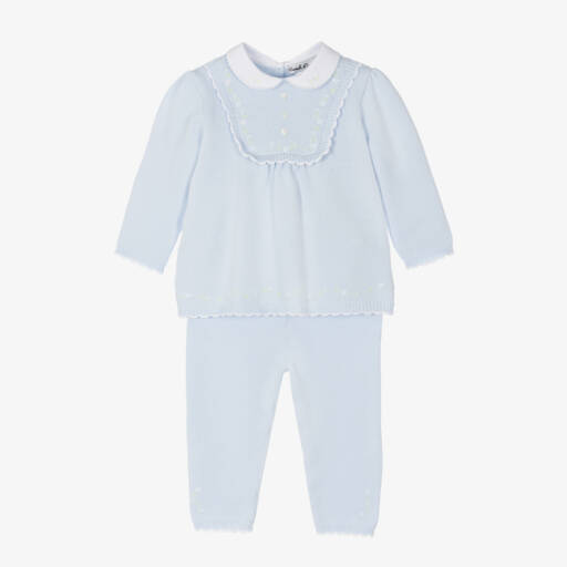 Sarah Louise-Girls Light Blue Knit Set | Childrensalon Outlet