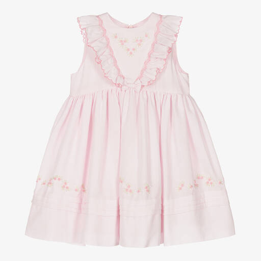 Sarah Louise-Girls Pink Cotton Hand-Smocked Dress | Childrensalon Outlet