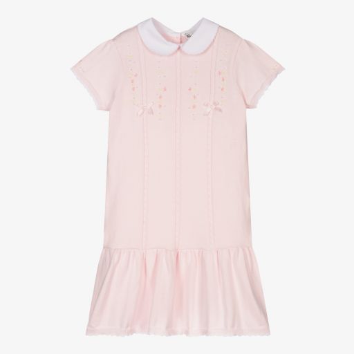 Sarah Louise-Girls Pink Cotton Knit Dress | Childrensalon Outlet