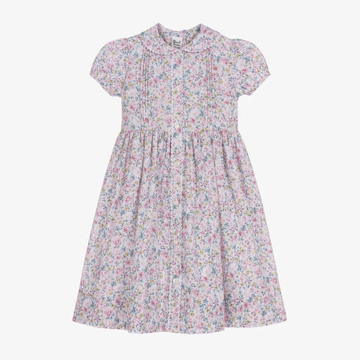 Sarah Louise-Girls Pink Floral Cotton Dress | Childrensalon Outlet