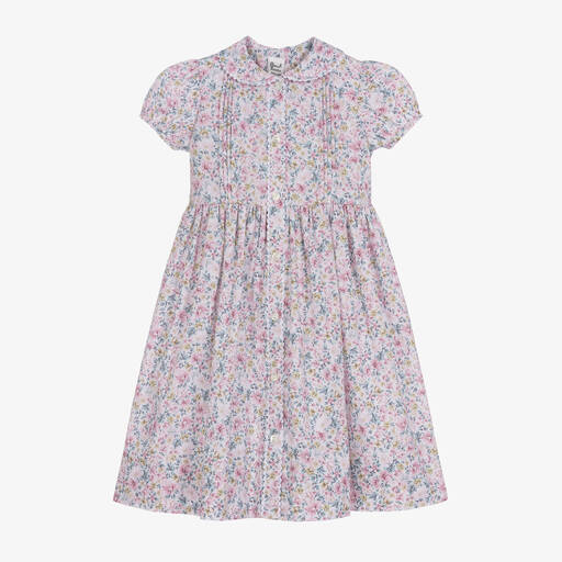 Sarah Louise-Rosa Baumwollkleid mit Blumen-Print | Childrensalon Outlet