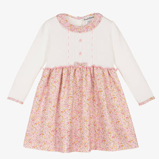 Sarah Louise-Girls Pink & Ivory Dress | Childrensalon Outlet