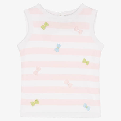 Sarah Louise-Girls Pink Stripe Cotton Slipover | Childrensalon Outlet