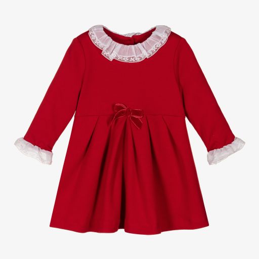 Sarah Louise-Girls Red Cotton Jersey Dress | Childrensalon Outlet