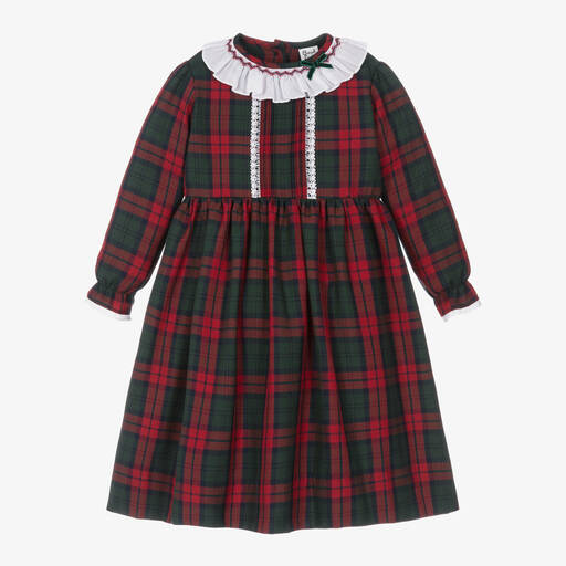 Sarah Louise-Robe écossaise rouge et verte fille | Childrensalon Outlet