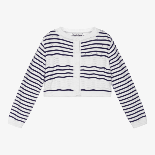Sarah Louise-Girls Striped Cotton Cardigan | Childrensalon Outlet
