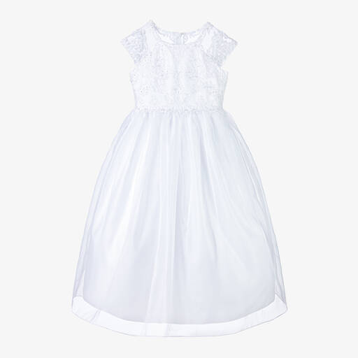 Sarah Louise-Girls White Organza Communion Dress | Childrensalon Outlet