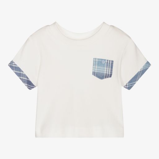 Sarah Louise-Ivory Cotton Jersey T-Shirt | Childrensalon Outlet