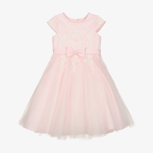 Sarah Louise-Pink Floral Lace & Tulle Frock | Childrensalon Outlet
