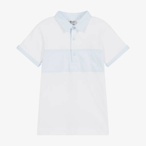 Sarah Louise-White Cotton Polo Shirt | Childrensalon Outlet