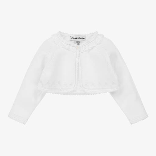 Sarah Louise-Белый трикотажный кардиган-болеро | Childrensalon Outlet
