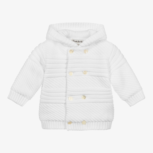 Sarah Louise-Белое трикотажное пальто для коляски | Childrensalon Outlet