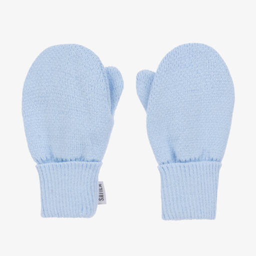 Sätila of Sweden-Blue Twiddle Knitted Baby Mittens | Childrensalon Outlet