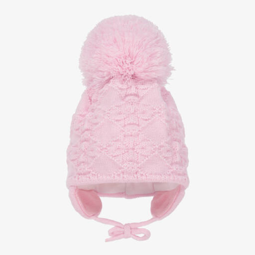 Sätila of Sweden-Girls Pink Cassie Giant Pom-Pom Hat | Childrensalon Outlet