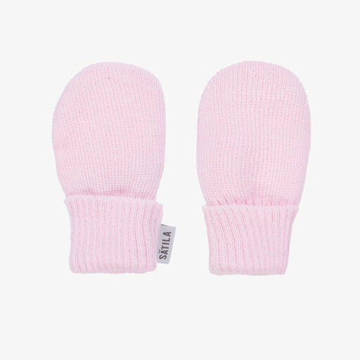 Sätila of Sweden-Girls Pink Trixie Knitted Baby Mittens | Childrensalon Outlet