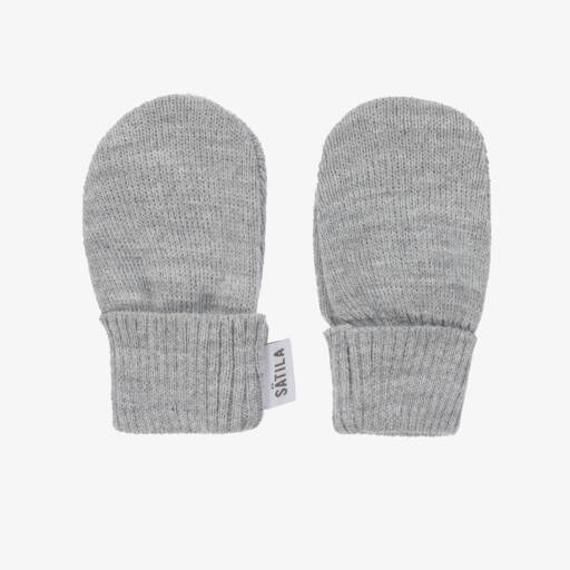 Sätila of Sweden-Grey Trixie Knitted Baby Mittens | Childrensalon Outlet