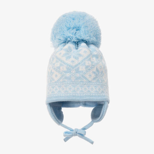 Sätila of Sweden-Light Blue Alice Knitted Large Pom-Pom Beanie | Childrensalon Outlet
