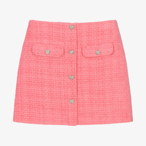 Self-Portrait-Girls Pink Tweed Skirt | Childrensalon Outlet