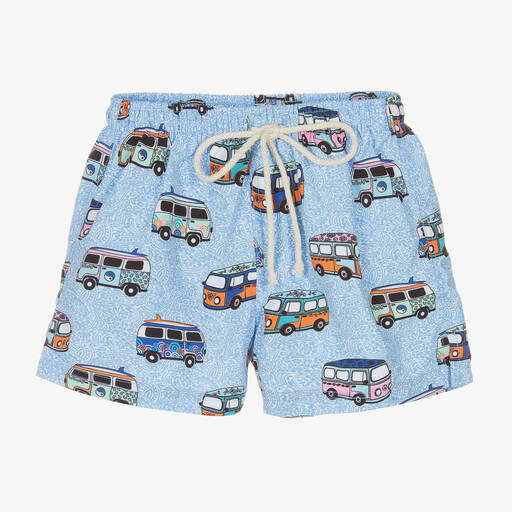 Selini Action-Blaue Badeshorts mit Camper-Print | Childrensalon Outlet