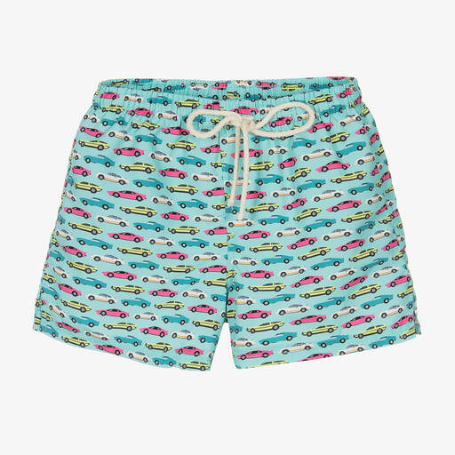 Selini Action-Boys Blue Car Print Swim Shorts | Childrensalon Outlet