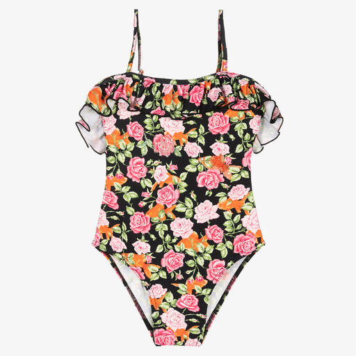 Selini Action-Girls Black Floral Swimsuit | Childrensalon Outlet