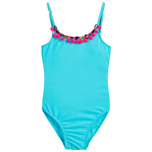 Selini Action-Girls Blue Pom-Pom Swimsuit | Childrensalon Outlet