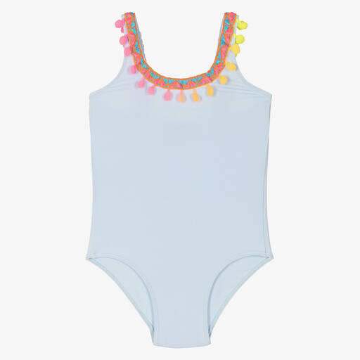Selini Action-Girls Blue Pom-Pom Swimsuit | Childrensalon Outlet