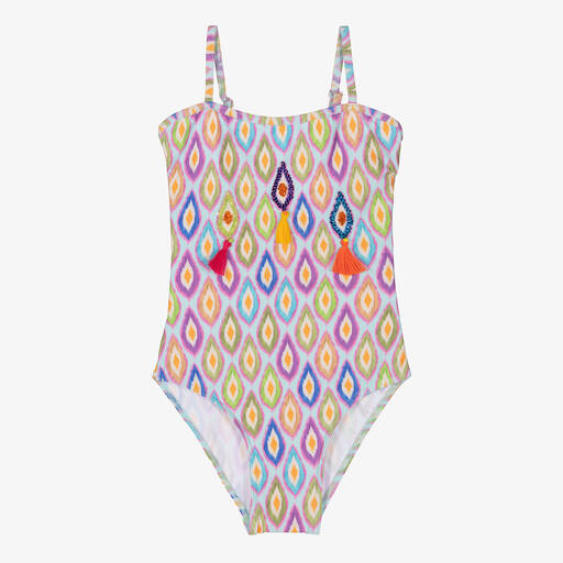 Selini Action-Girls Colourful Print, Bead & Tassel Swimsuit | Childrensalon Outlet