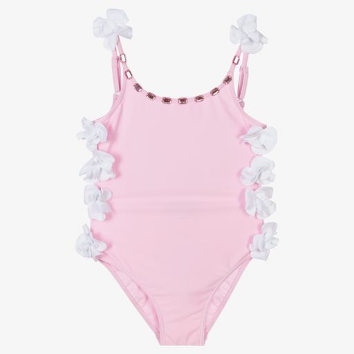 Selini Action-Розовый купальник с цветами для девочек | Childrensalon Outlet
