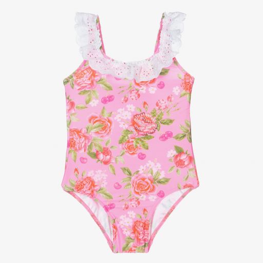 Selini Action-Girls Pink Floral Swimsuit | Childrensalon Outlet