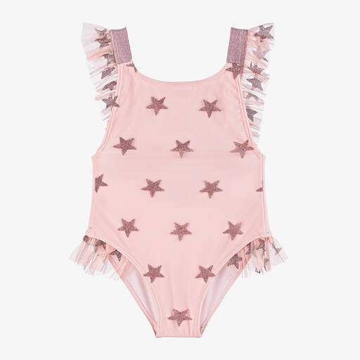 Selini Action-Girls Pink Glitter Star Swimsuit | Childrensalon Outlet