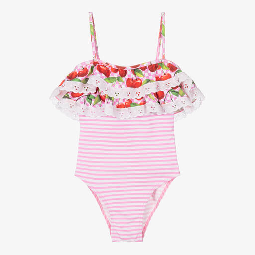 Selini Action-Girls Pink Striped Swimsuit | Childrensalon Outlet