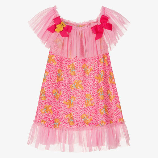 Selini Action-Girls Pink Teddy Bears Beach Dress | Childrensalon Outlet