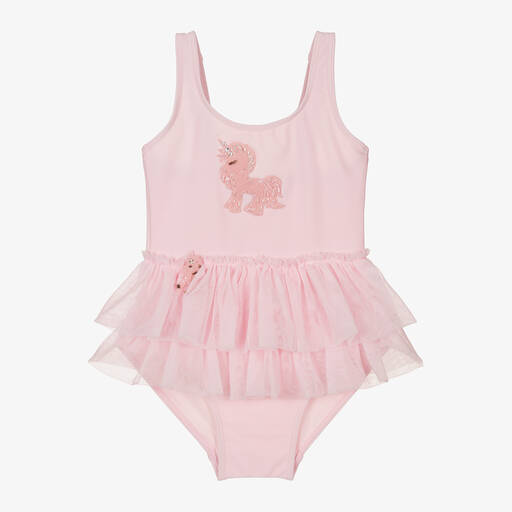 Selini Action-Girls Pink Unicorn Appliqué Tutu Swimsuit | Childrensalon Outlet