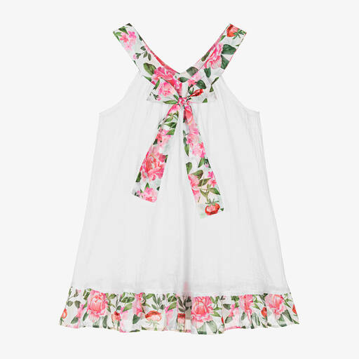 Selini Action-Girls White Cotton Cheesecloth Beach Dress | Childrensalon Outlet