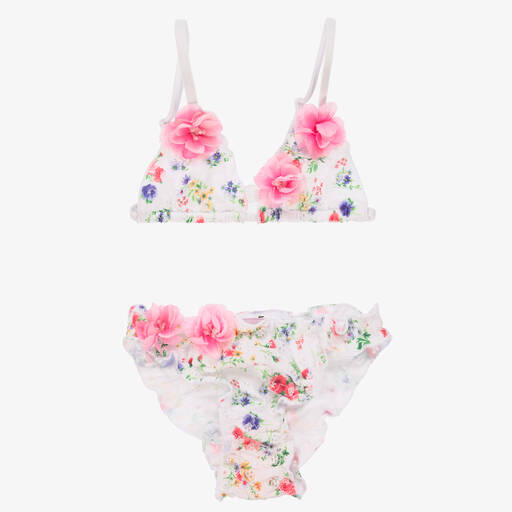 Selini Action-Maillot deux pièces fleuri blanc Fille | Childrensalon Outlet